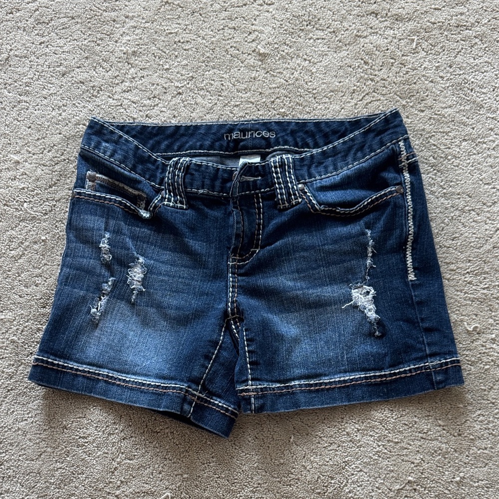 Maurices Dark Blue Jean Shorts